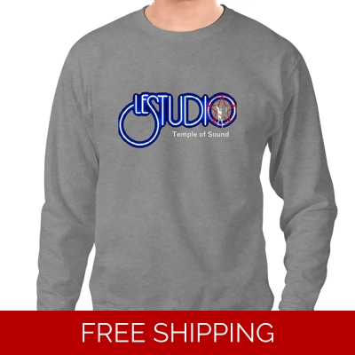 Le Studio Pullover Sweatshirt Temple of Sound White & Blue Logo Red Star Man